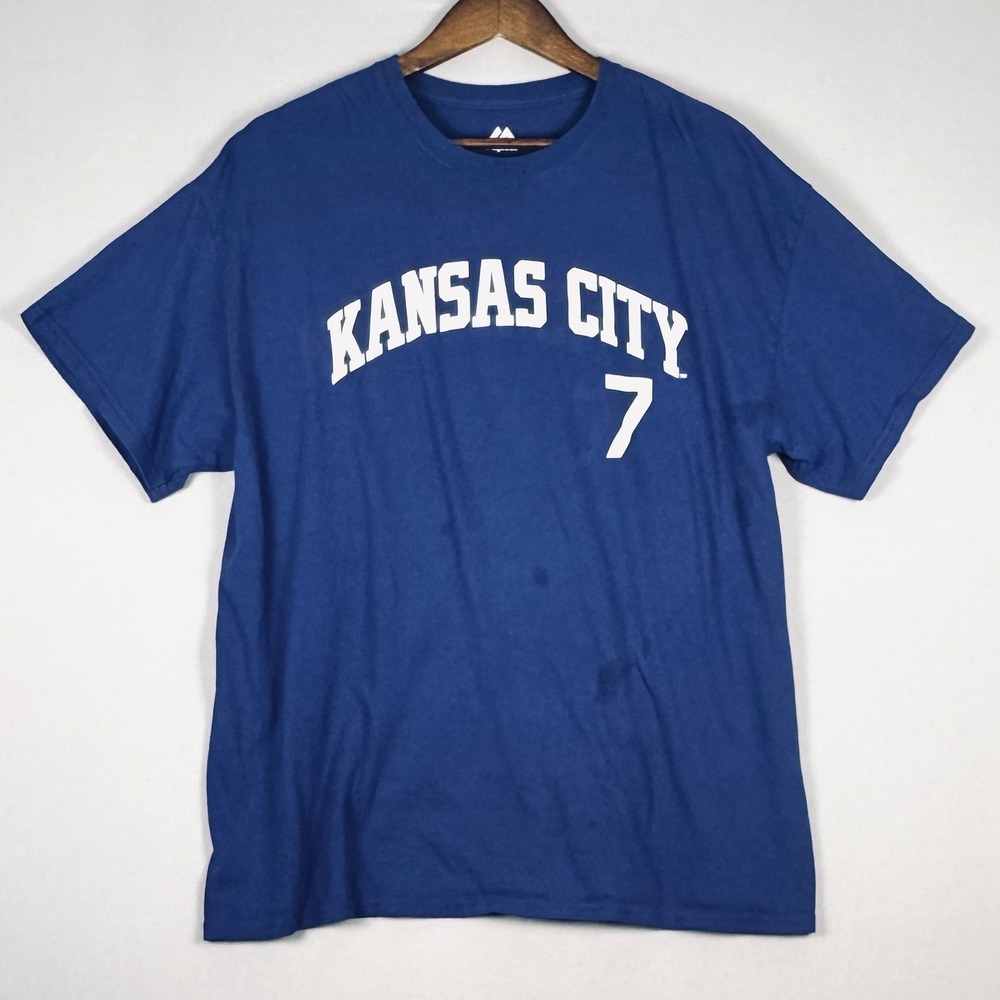 Majestic Bobby Witt Jr Kansas City Shirt Mens XL Blue Good Graphic Tee 7